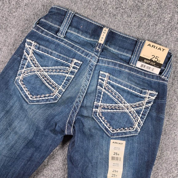 Ariat Denim - Ariat Boot Cut Jeans Womens 25R Marine Mid Rise R.E.A.L. Denim 10017510 NWT